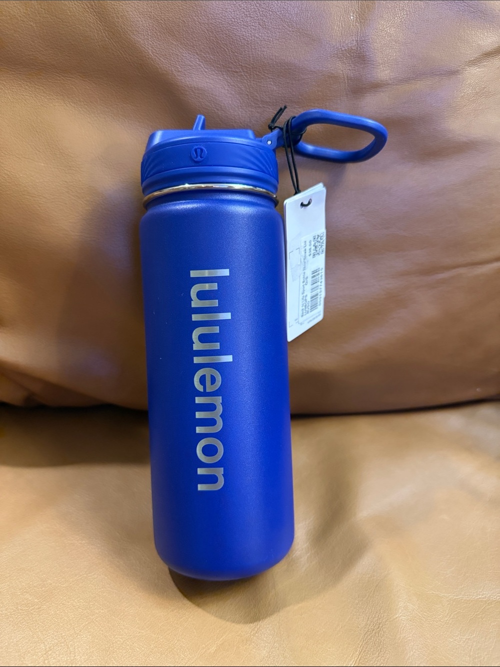 NWT Lululemon Back To Life Sport Bottle 18oz w Straw Riverside Blue Silver